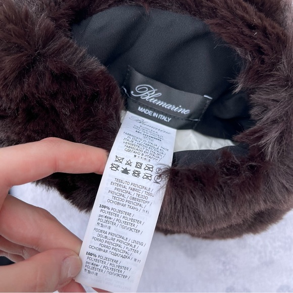 Blumarine faux fur bag with rhinestone logo - Picture 10 of 12